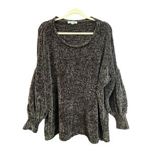 She and Sky Chenille Dark Grey Oversized Sweater BU1